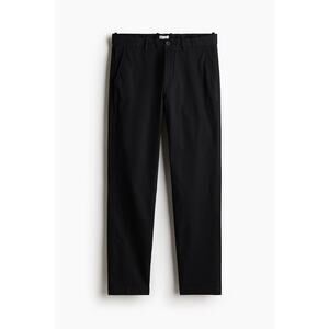 H&M Slim Fit Pants Black Cotton Stretch Tapered Modern Classic Trouser Size 30
